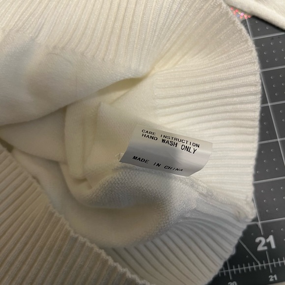 QUEEN OF SPARKLES White and Silver Crew Neck Sweater - Picture 8 of 8